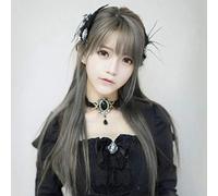 Yurisa Fashion Harajuku Style 70Cm Long Straight High Quality Heat Resistant Synthetic Hair Wig For Women Universal Grey