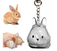YURIXIANGBAN Cute Pet Rabbit Memorial Bottle For Pet Hair, Transparent Hair Storage Keychain for Rabbit, Hair Holder Keepsake Accessory Gift, Rabbit Hair Keychain Keepsake Capsule Memorial Pendant(C)