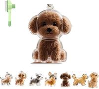YURIXIANGBAN Dog Hair Collector Keychain Charm Memorial Storage Box, Transparent Pet Fur Keepsake Capsule, Cute Pet Hair Collection Bottle, Memorial Gift for Pet Lovers(B)