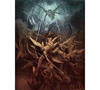 YURKO Photo Canvas Image Classic Wall Art Picture Famous Paradise Lost Fall of the Rebel Angels By Gustave Dore for Home Decor 60x90cm