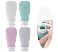 Yurleer 4 * 90ml Travel Bottle for Toiletries, Leak Proof Refillable Squeezable Containers for Shampoo and Shower Gel, Travel Accessories Made of Materials that Can Pass FDA Tests.