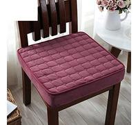 YURO Thick Booster Cushion for Armchairs Wheelchair,Memory Foam Seat Pad for Elderly,Luxury Soft Plush Cover Chair Cushion,Non-Slip Bottom, Wine Red, 45x45cm