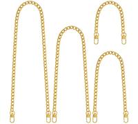 Yuronam 1 Pack Flat Purse Chain Iron Bag Link Chains Shoulder Straps Chains with Metal Buckles Hook for Replacement, DIY Handbags Crafts, 15.7 Inches/40cm(Gold)