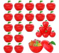 Yuronam 30 Pcs Small Plastic Apple Container Apple Shaped Candy Toy Gift Filled Containers for Christmas, Party, Valentine's Day, Wedding Decorations