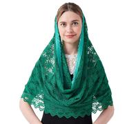 YuRongsxt Mantilla Infinity Veils Catholic Church Veil Head Covering Floral Lace Veil Cathedral Lace Infinity Chapel Veil M27
