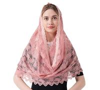 YuRongsxt Mantilla Infinity Veils Catholic Church Veil Head Covering Floral Lace Veil Cathedral Lace Infinity Chapel Veil M27