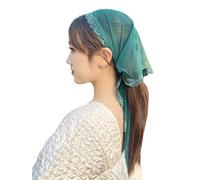 YuRongsxt Triangle Chapel Veil Mantilla Lace Headcovering Catholic Latin Mass M15, Dark Green, Large