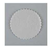 Yurosaiy Pack of 6 10 cm Round Silicone Coasters Rose Pattern Drink Coasters Soft Silicone Coffee Coasters Non-Slip Glass Coasters Insulated Cup Coasters Round Place Mat Transparent