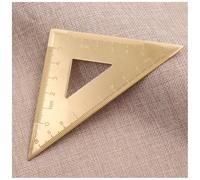 Yurosiay 1 Brass Triangle Ruler, Copper Measuring Ruler, Portable Ruler, Bookmark, Stationery, Suitable for Schools, Offices, Mathematics, Geometry Gifts, Drawing Tools, Half Circle Compass