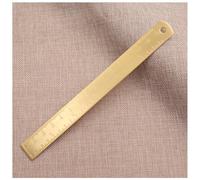 Yurosiay 1 Brass Triangle Ruler, Copper Measuring Ruler, Portable Ruler, Bookmark, Stationery, Suitable for Schools, Offices, Mathematics, Geometry Gifts, Drawing Tools, 15 cm, Small Red Brass Ruler