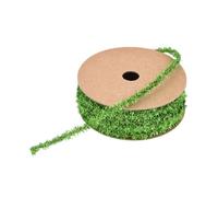 Yurosiay 10 Yards x 8 mm Christmas Tinsel Ribbon Mini Tinsel Garland Colourful Glitter Metallic Tinsel Christmas Decorative Ribbon Gift Ribbon Shiny Thin Tinsel Christmas Tree Ribbon for Party Green