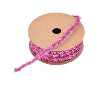 Yurosiay 10 Yards x 8 mm Christmas Tinsel Ribbon Mini Tinsel Garland Colourful Glitter Metallic Tinsel Christmas Decorative Ribbon Gift Ribbon Shiny Thin Tinsel Christmas Tree Ribbon for Party Pink