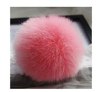 Yurosiay 11 Pieces 12 cm Large Faux Fur Bobble DIY Colourful Fur Pompom Soft Fluffy Faux Fur Pompom Cute Fur Pompom for Hats Key Ring Scarves Gloves Bags Accessories Pink