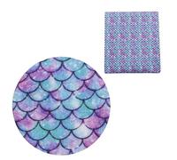 Yurosiay Fabric Mermaid Scales 50 x 145 cm Colourful Fish Scales Polyester Cotton Fabric with Scale Pattern Dragon Scales Fabric Scales for DIY Sewing Skirt Home Decoration 2#