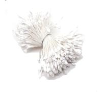 Yurosiay Flower Stamens, Pack of 340 Matt Double Heads Stamens for Crafts, Malt Shaped, Artificial Stamen, Flower, Simulated Flower Stamps, Flower Stamens for DIY Crafts, White