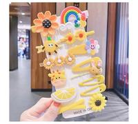 Yurosiay Pack of 14 Cute Hair Clips, Candy Colours, Fashionable Children's Hair Accessories, Rainbow Flower, Sweets, Fruits, Butterfly Hair Accessories, Toddler Clips for Children, Girls, Women, Pink