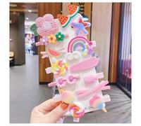 Yurosiay Pack of 14 Cute Hair Clips, Candy Colours, Fashionable Children's Hair Accessories, Rainbow Flower, Sweets, Fruits, Butterfly Hair Accessories, Toddler Clips for Children, Girls, Women,