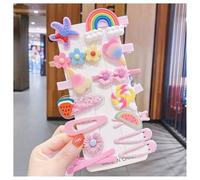 Yurosiay Pack of 14 Cute Hair Clips, Candy Colours, Fashionable Children's Hair Accessories, Rainbow Flower, Sweets, Fruits, Butterfly Hair Accessories, Toddler Clips for Children, Girls, Women,