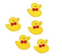 Yurosiay Pack of 5 Small Yellow Duck Patches for Iron-On Cute Duck Embroidery Sew-On Mini Duck Iron-On Transfers Embroidery Applique Patch for Jeans Trousers Jackets Bags 6.5 x 6.8 cm