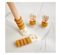 Yurosiay Pack of 8 Knitted Chair Socks Cute Cat Furniture Socks Anti-Scratch Anti-Noise Chair Leg Socks Elastic Non-Slip Socks for Chair Legs Chair Leg Protectors Floor Protection Brown