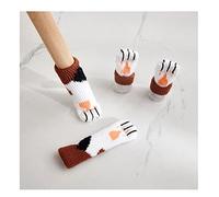 Yurosiay Pack of 8 Knitted Chair Socks Cute Cat Furniture Socks Anti-Scratch Anti-Noise Chair Leg Socks Elastic Non-Slip Socks for Chair Legs Chair Leg Protectors Floor Protection White