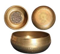 Yurosiay Tibetan Singing Bowl Set Mantra Carving with Beater Antique Bronze Hand Hammered in Nepal Spiritual Gifts for Meditation, Mindfulness, Yoga, Spiritual Healing and Stress Relief