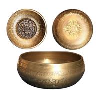 Yurosiay Tibetan Singing Bowl Set Mantra Carving with Beater Antique Bronze Hand Hammered in Nepal Spiritual Gifts for Meditation, Mindfulness, Yoga, Spiritual Healing and Stress Relief