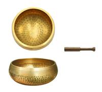 Yurosiay Tibetan Singing Bowl Set with Beater and Random Singing Bowl Cushion, Hand Hammered in Nepal for Yoga, Chakra, Healing, Mindfulness, Spiritual Gifts for Women and Men, 8.5 cm