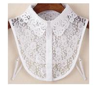 Yurosiay Women's False Collar Lace Elegant Hollow Out Lace Blouse Collar Insert Removable Collar Lace Vintage Crochet Lace Collar Insert Women's Shirt Collar Lace One Size White 5#