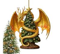Yurosuis Christmas Ornaments for Tree,Dragon Christmas Tree Seasonal Decor - Holiday Pendant Ornament,for Study Bedroom Office Mantel Staircase Window Sill Front Door Wreath Garden Backyard
