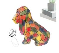 Yurosuis Dog Night Light, Cute Puppy Table Lamp, Resin Vintage Home Decoration, Decorative Hand Painted Stained Nightlight for Toddler's Room Kids Room Living