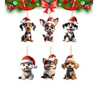 Yurosuis Dog Ornaments for Christmas Tree | Dog 2D Acrylic Ornaments,Stocking Stuffers, Cute Holiday Animal Charm for Family Car Door Wall Christmas Tree Home Decor Puppy Owners