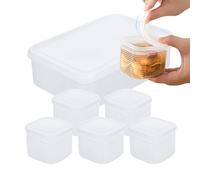 Yurosuis Fridge Container, Clear Storage Jars with Lid, Storage Container for Refrigerator, for Home, Outdoor, Travel, Work, Holiday, Men and Women