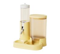 Yurosuis Hamster Water Bottle and Feeder | Small Animal Water Bottle with Food Container Base,Detachable Small Animal Drinking Waterer with Food Feeding Bowl for Hedgehog Pet Gerbils Dwarf