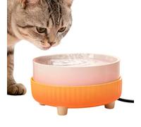 Yurosuis Heated Water Bowl - Ceramic USB Powered Feeder,USB Heated Dog Cat Water Feeder | for Puppy Kitten Pet Chicken Duck Bird Indoor Outdoor Winter Home Apartment