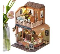 Yurosuis Mini House Building Kit,Wooden Miniature House Kits for Adults - Parent-Child Bonding Activity Wooden Craft Toys for Teens Children Kids Women Teenagers Family