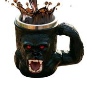 Yurosuis Monkey Mug - 500 ml Stainless Steel Resin Monkey Novelty Cup with Handle, Funny Coffee Mug, for Cold Weather, Picnic, Water, Tea, Hiking, Game, Home, Camping, Party, Whiskey, Beer