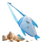Yurosuis Sea Shell Bags for Beach | Shark Design Cartoon Mesh Tote | Foldable Beach Shell Bag - for Rock Sand Toy Kids Family Boy Summer Vacation Pool Travel Swim Sea Lake