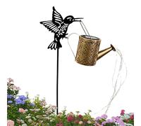 Yurosuis Solar Watering Can,Hummingbird Landscape Lights Solar Garden Decor | Ambient Lighting Waterproof Yard Stakes for Holiday Lawn Pathway Party Patio Thanksgiving Christmas