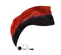 Yurosuis Veil Poi Silk, Silk Veil Poi Dance Flags with Swing Balls, Colourful Worship Flags, Belly Dance Veil Poi with Colour Gradient for Church, Stage, Tribal Performances, red black, Siehe