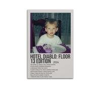 YURQWHRB Hotel Diablo Floor 13 Edition by Mgk Poster Wall Art Canvas Aesthetic Cover Vintage Poster Decorative Painting for Rooms 12x18inch(30x45cm) Unframe-style