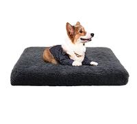 YURRO Faux Fur Crate Mat,Orthopedic Flat Bed for Dachshund/Golden Retriever,Comfortable Bolster Dog Mattress,Plush Calming Pet Bed,Jumbo Dog Pad