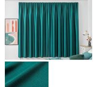 YURRO Magic Tape Stick on Blackout Curtain Portable Window Drapery,Thermal Insulation Blackout Blind Curtain Self Adhesive Window Curtain (Dark Green,120x150cm)