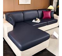 YURRO Waterproof PU Leather Sofa Cushion Cover with Elastic Band,Stretch Sectional Couch Slipcover,Anti Scratch Protector Cover for 1/2/3/4 Seater