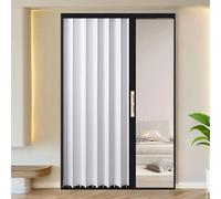 yurstcggh Concertina Door,Folding Doors Internal Grey White, Home Commercial Concertina Doors,Easy Installation Without Drilling,Heavy Duty 220×198.1cm
