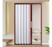 yurstcggh Customizable Folding Door,Blackout, Bathroom Doors,Various Sizes,with Lock and Key,Retractable Door with Frame & Handles,for Cabinet, Closet, Kitchen, Hallway Divider Screen 152.4×200cm