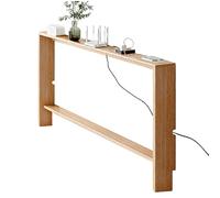 yurstcggh Narrow and Long Sofa Side Table,2-Tier Entryway Table,Narrow Freestanding Storage Unit,Save Space,Utilize Gaps,for Entryway,Front Hall,Hallway,Living Natural Wood Color 100×10×69cm