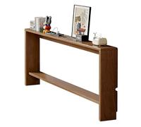 yurstcggh Narrow Slim Hallway Table,Sofa Side Table for Hallway/Living Room/Bedroom,Solid Wood Open Narrow Storage Shelf Light Walnut Color 150×15×69cm
