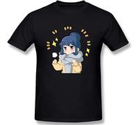 Yuru Camp Men's Basic Short Sleeve T-Shirt S Black