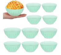 YURUIHKAO 5 Inch Banneton Bread Proofing Basket Set of 10, Mini Small Banneton Basket Proofing Baskets for Sourdough Loaf Pans Bread Baking Supplies(Green)